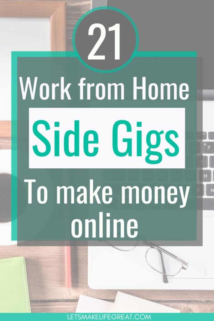 best work from home jobs and side gigs - top view of desk with computer