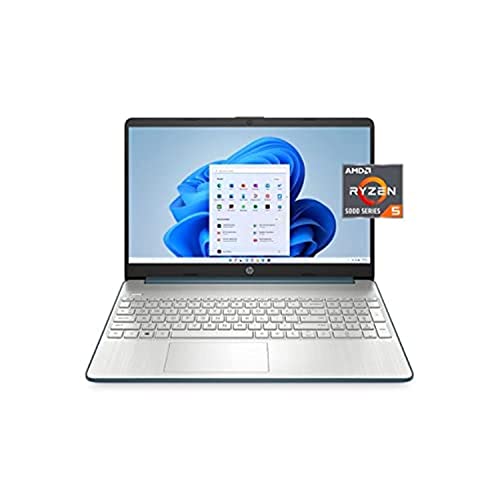 HP Newest 15.6" Laptop , FHD, AMD R5-5500U, 8GB RAM, 256GB SSD, USB Type-C and USB Type-A , HDMI, Built-in Microphone/ Webcam, Windows 11, Spruce Blue
