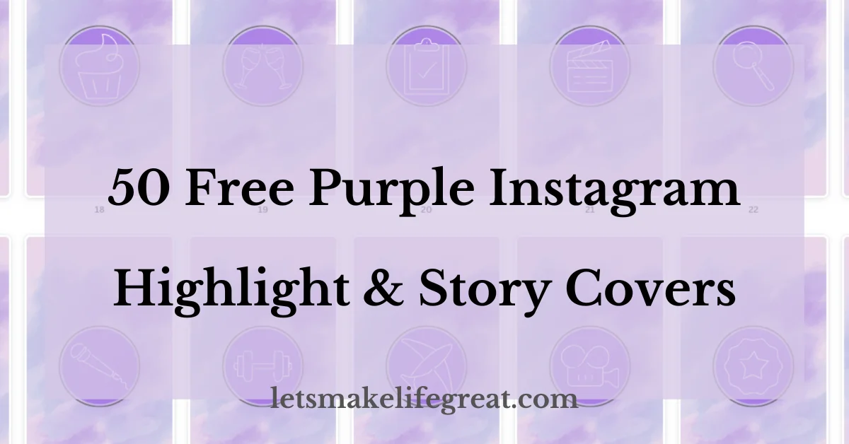 mockup of purple instagram highlight and story covers