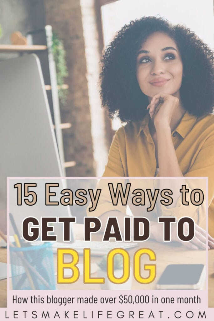 woman thinking while sitting at computer -ways to make money blogging