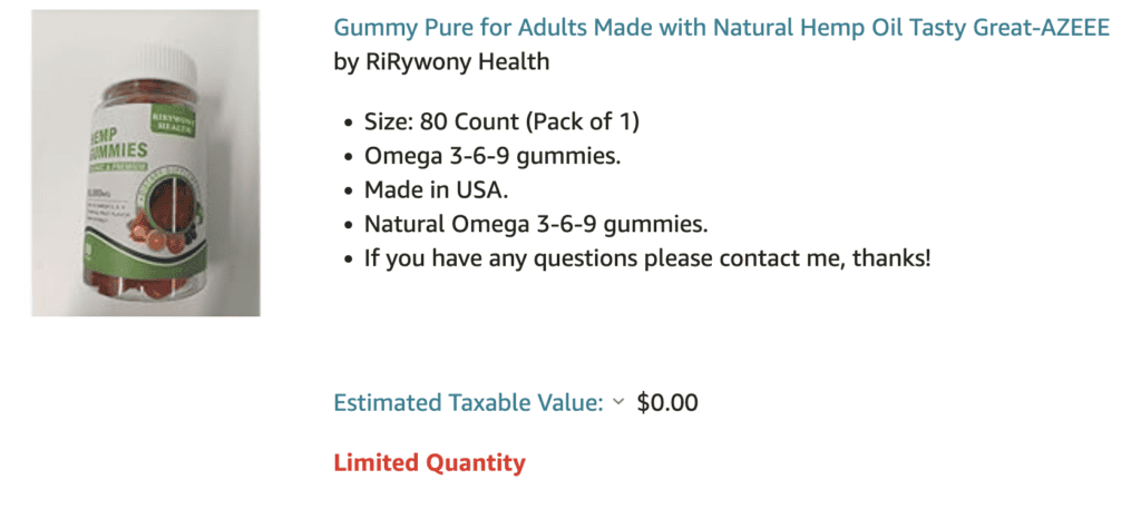 non-taxable vine product